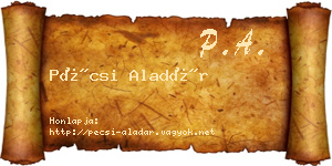 Pécsi Aladár névjegykártya